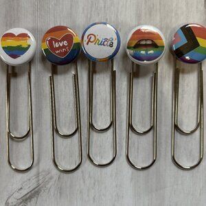 Pride Jumbo Planner Clip Set - Love Wins Bookmark Bundle | Rainbow & Equality